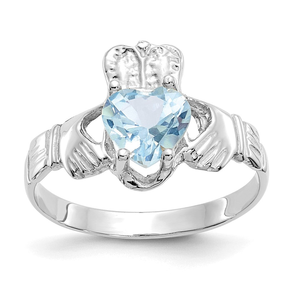 CZ Birthstone Claddagh Ring