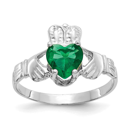 CZ Birthstone Claddagh Ring