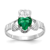CZ Birthstone Claddagh Ring