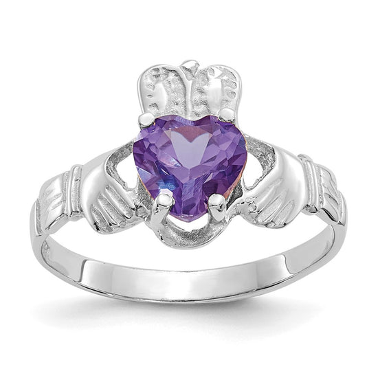 CZ Birthstone Claddagh Ring