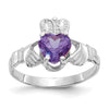 CZ Birthstone Claddagh Ring