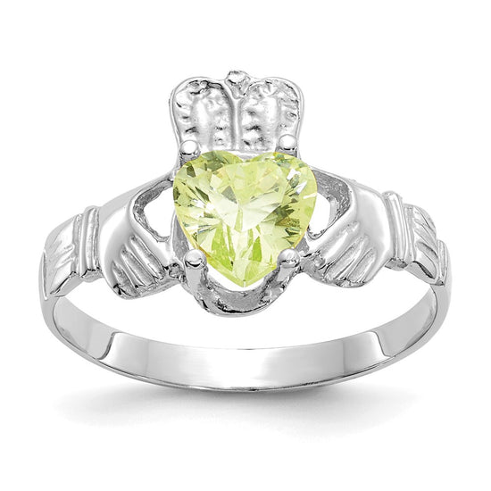 CZ Birthstone Claddagh Ring