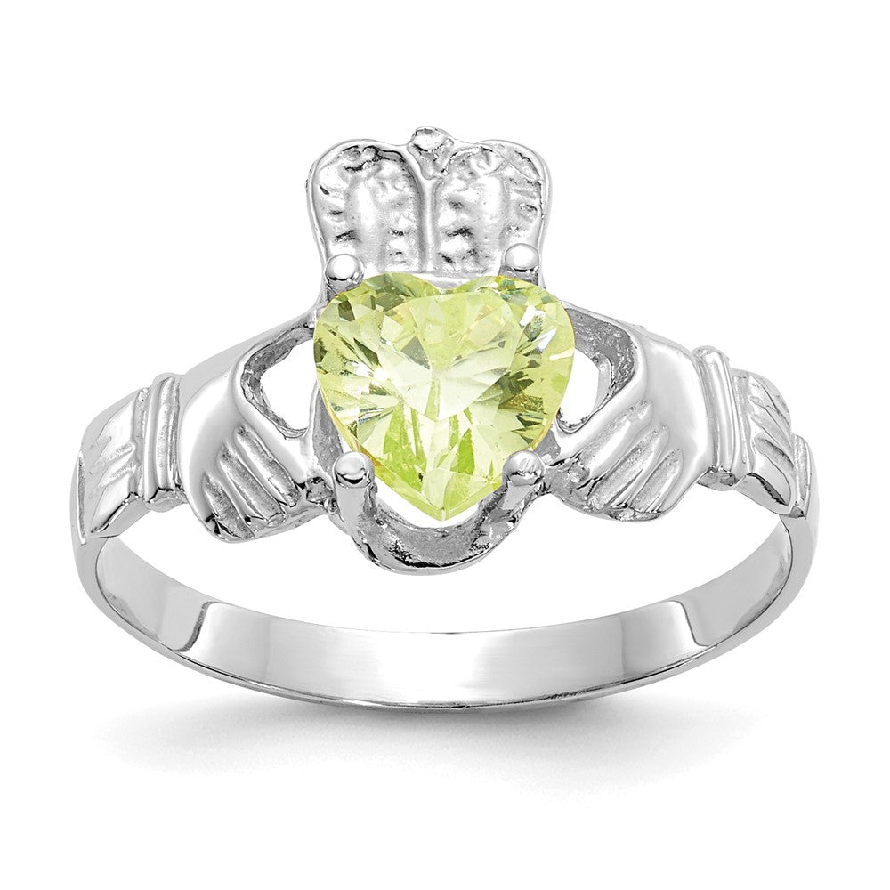 CZ Birthstone Claddagh Ring