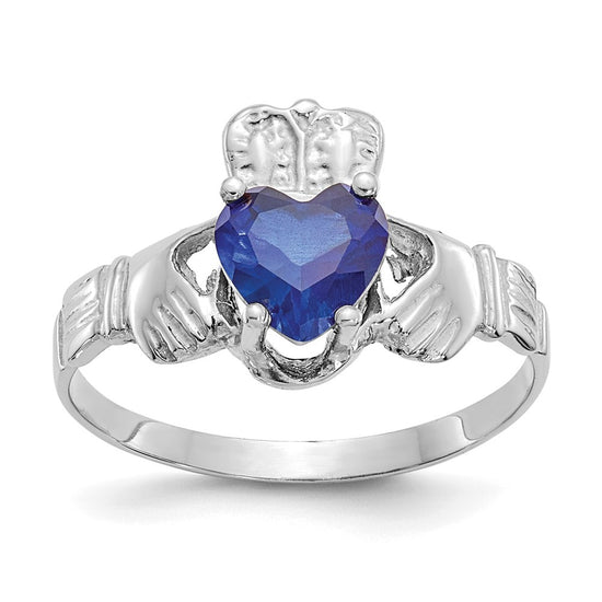 CZ Birthstone Claddagh Ring