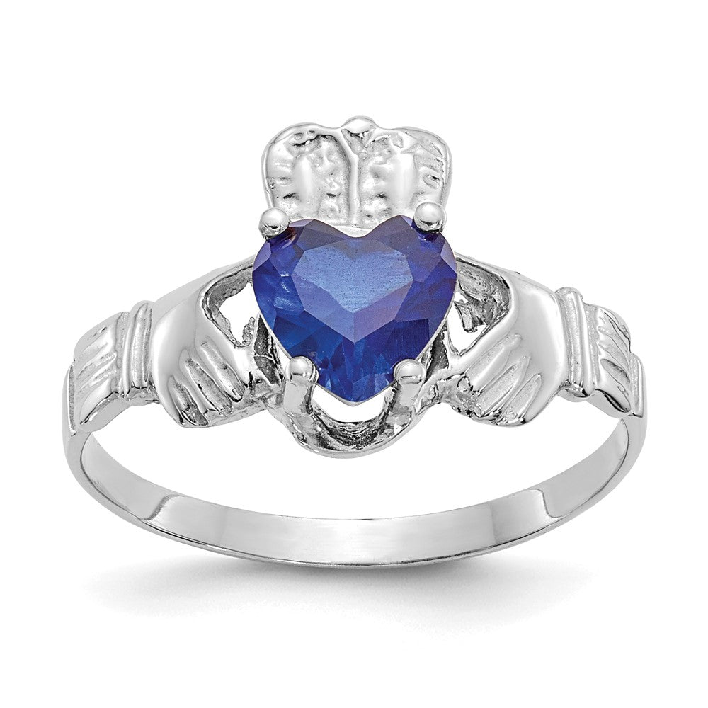CZ Birthstone Claddagh Ring