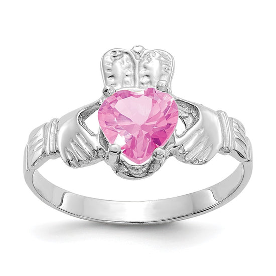 CZ Birthstone Claddagh Ring