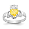 CZ Birthstone Claddagh Ring
