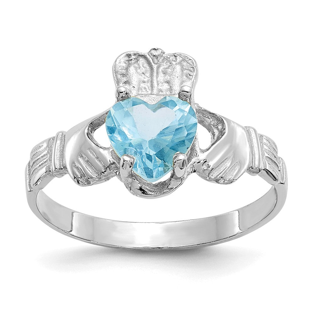 CZ Birthstone Claddagh Ring