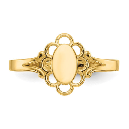 Gold Polished Children's Signet Rings