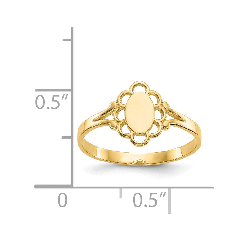 Gold Polished Children's Signet Rings