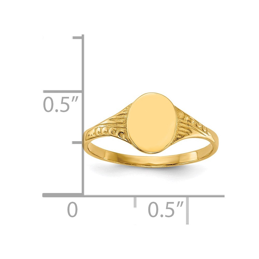 Gold Polished Children's Signet Rings