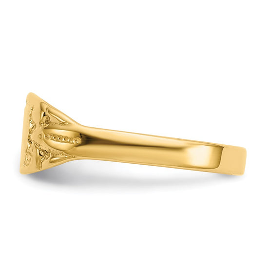 14K Polished 6.25x4.0mm Closed Back Size 3.25 Baby Rectangular Signet Ring
