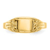 14K Polished 6.25x4.0mm Closed Back Size 3.25 Baby Rectangular Signet Ring