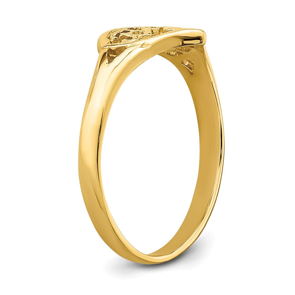 14K Cut-out BABY Heart Size 2.25 Baby / Childs Ring