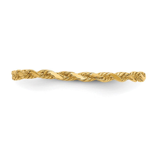 Gold Diamond-cut Twisted Rope Rings