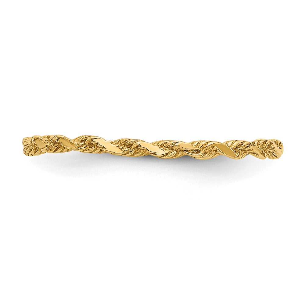 Gold Diamond-cut Twisted Rope Rings