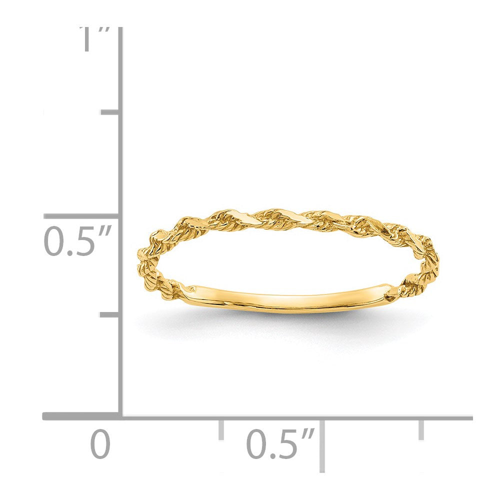 Gold Diamond-cut Twisted Rope Rings