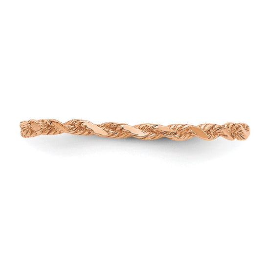 Gold Diamond-cut Twisted Rope Rings