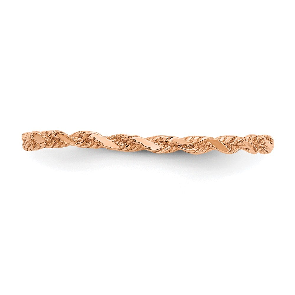 Gold Diamond-cut Twisted Rope Rings