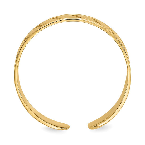 14k 4mm Leaf Design Toe Ring