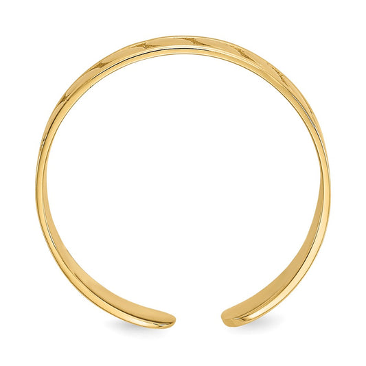 14k 4mm Leaf Design Toe Ring