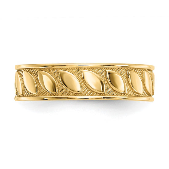14k 4mm Leaf Design Toe Ring