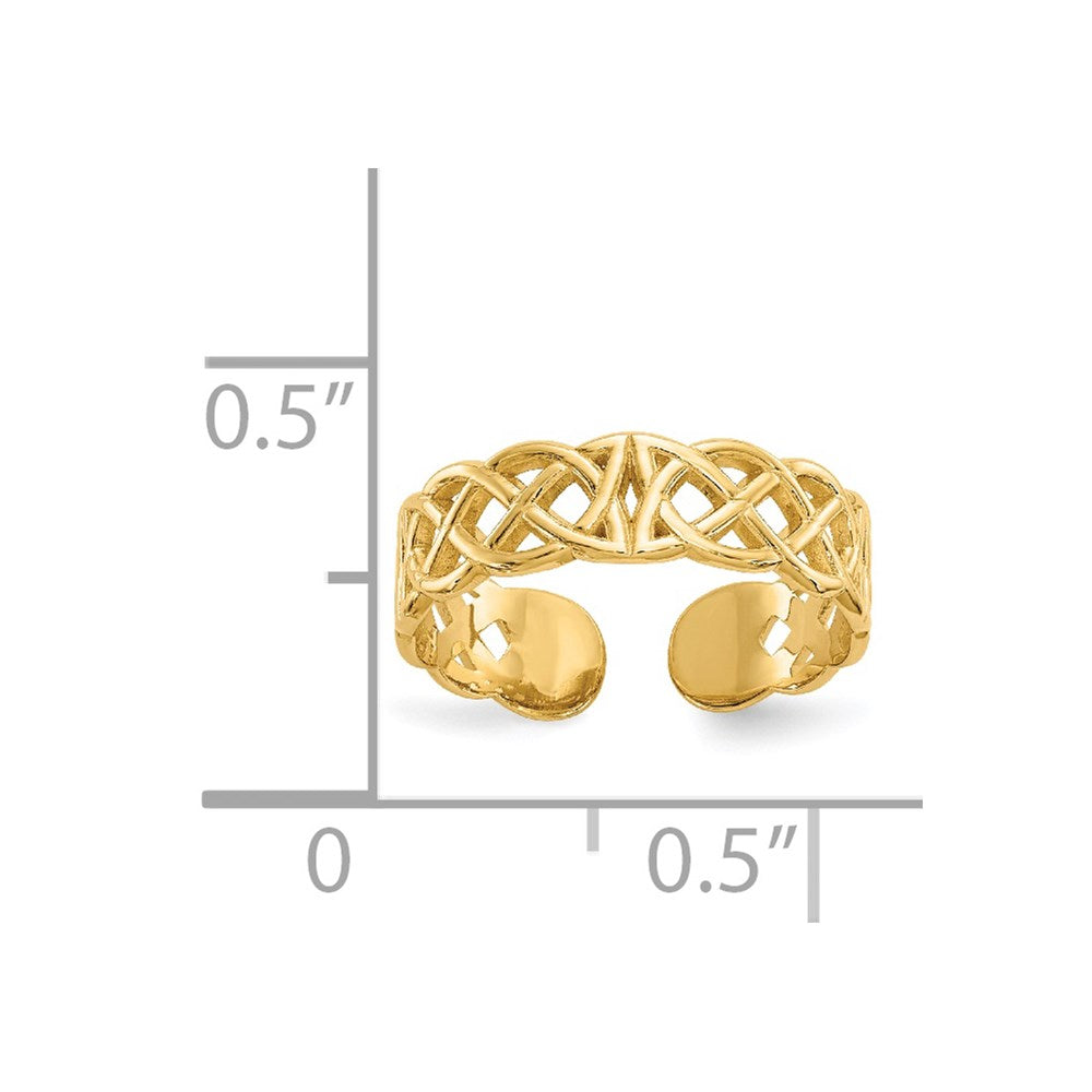 Gold Polished Celtic Toe Ring