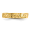 14K Polished LOVE and Hearts Toe Ring