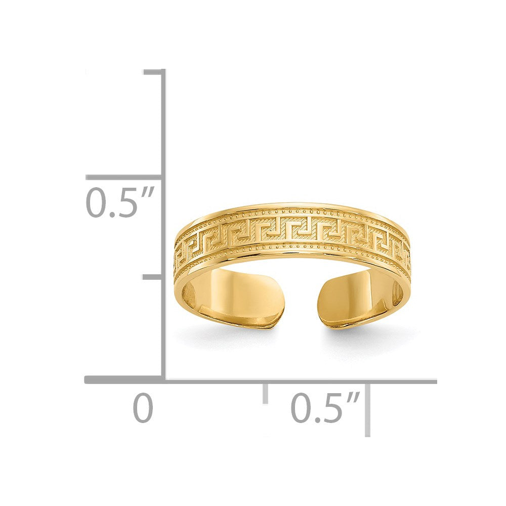 Gold Polished Greek Key Toe Rings