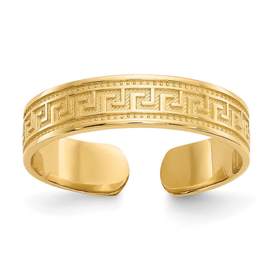 Gold Polished Greek Key Toe Rings