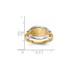14k Two-tone Polished and Textured Curve Ring