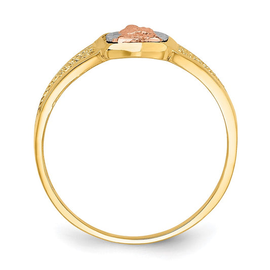 14k Two-tone with White Rhodium Our Lady of Guadalupe Ring