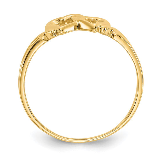 Gold Polished Heart Rings