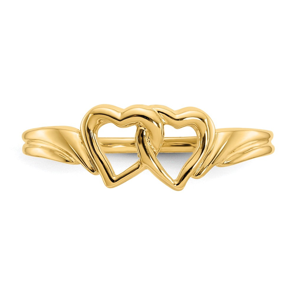 14K Two Intertwined Hearts Ring