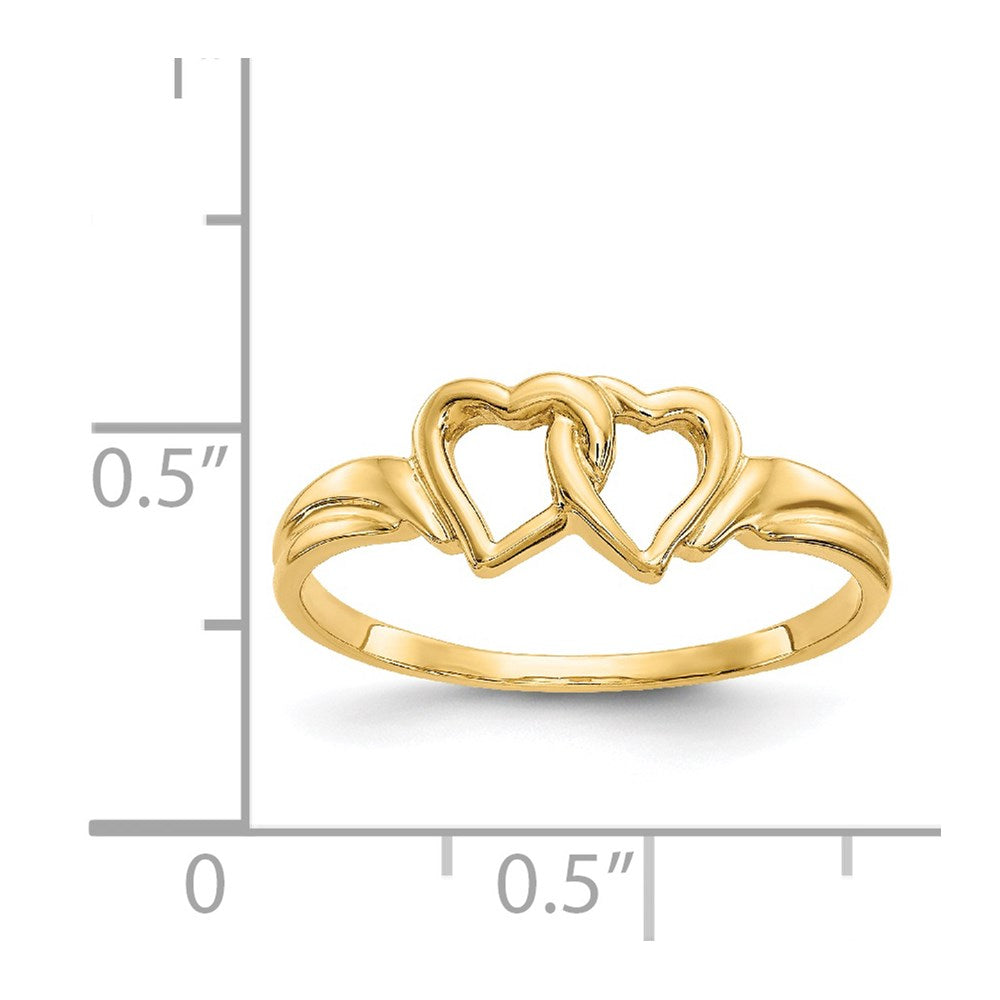 14K Two Intertwined Hearts Ring