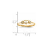 14k CZ 3-Hearts Ring