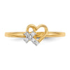 14k Heart with CZ Cross Ring