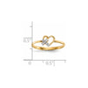 14k Heart with CZ Cross Ring