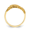 14k Polished and Satin Diamond-cut Dolphin/Starfish/Shell/Sand Dollar Ring
