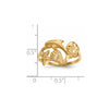 14k Polished and Satin Diamond-cut Dolphin/Starfish/Shell/Sand Dollar Ring