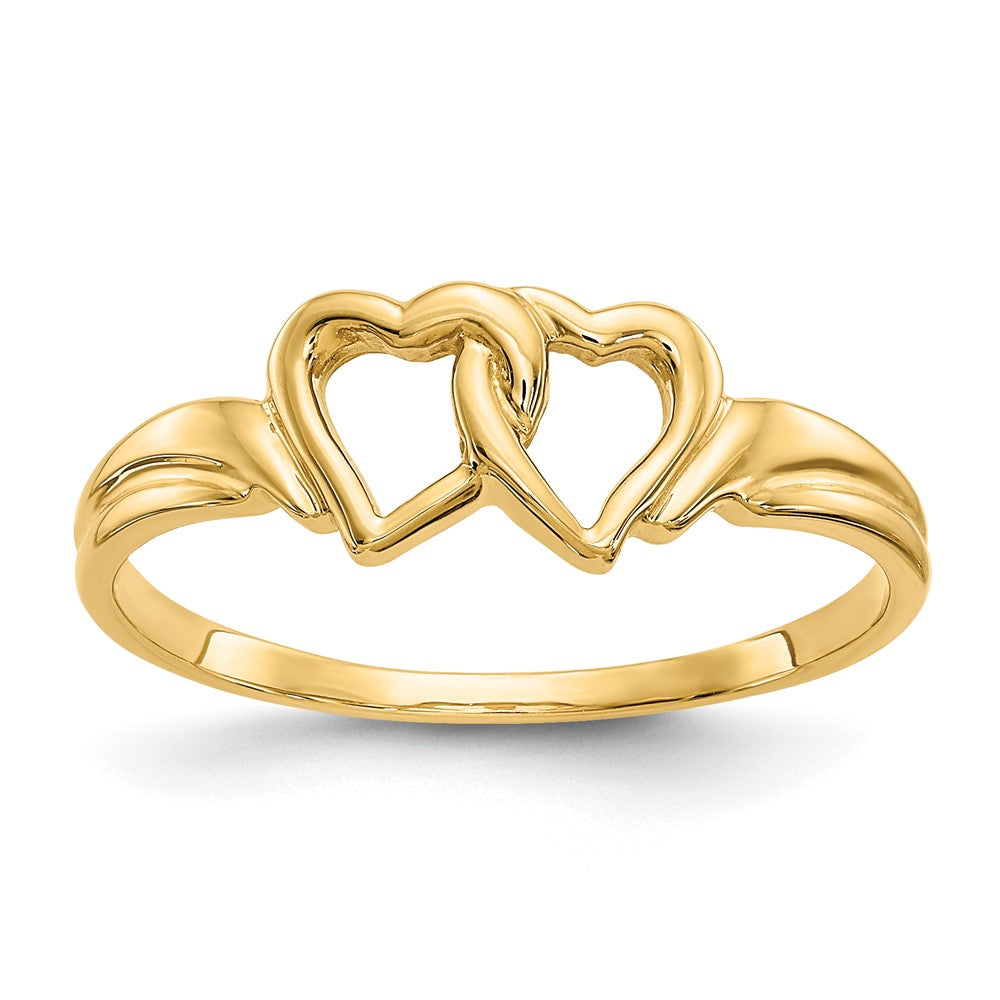 14K Two Intertwined Hearts Ring