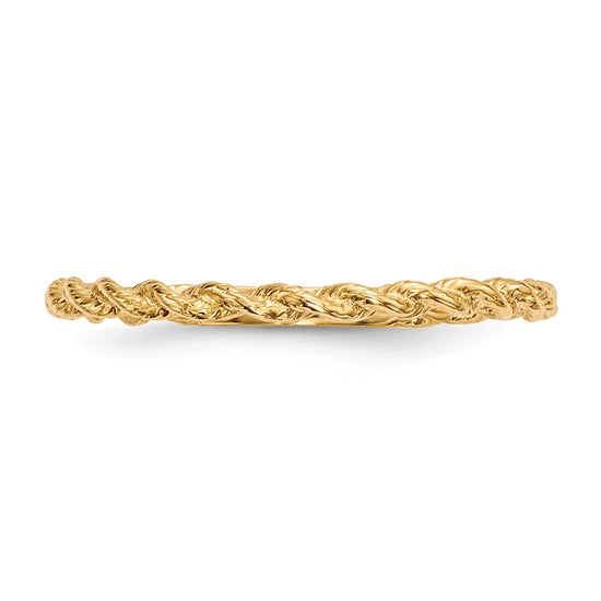 Gold Polished Twisted Rope Rings