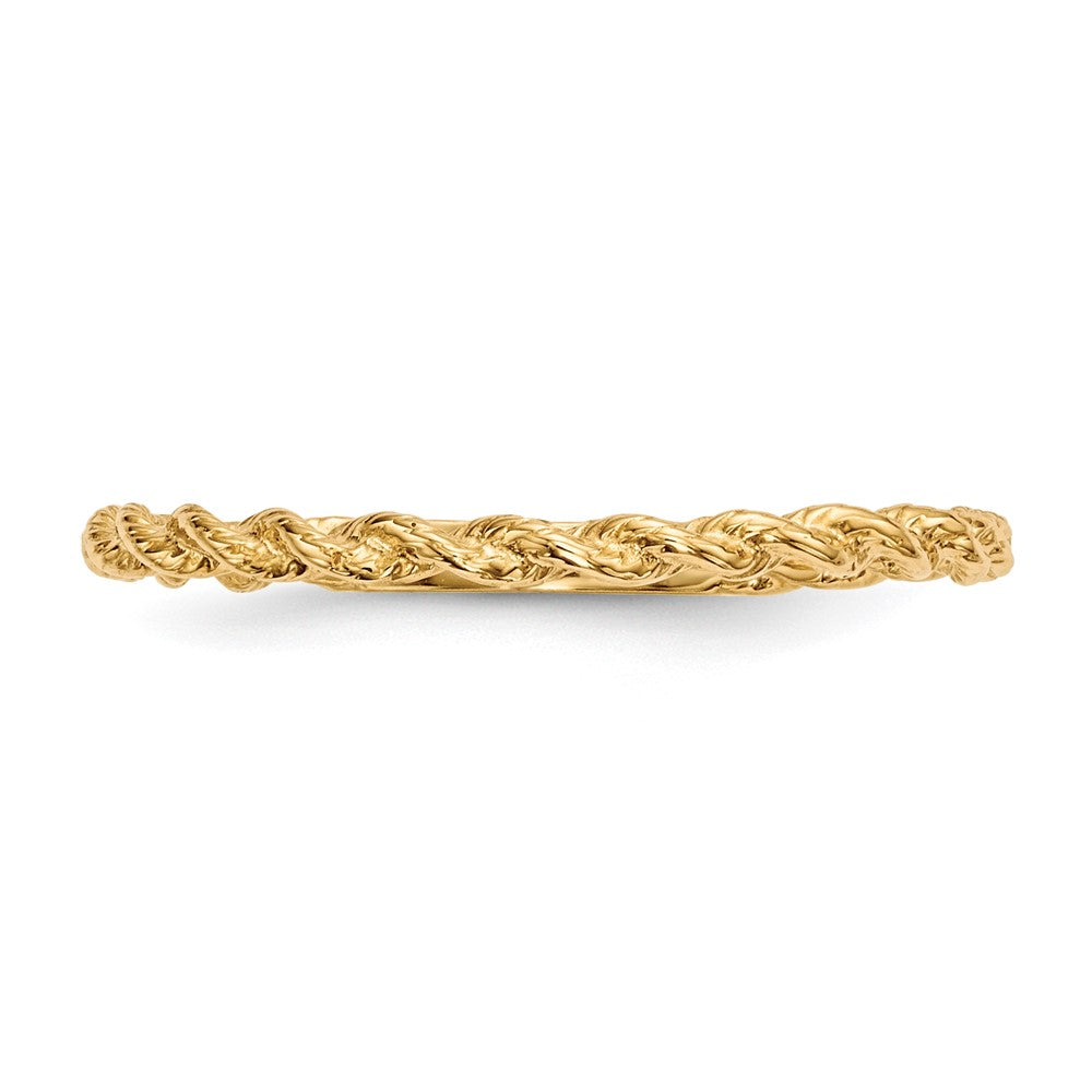 Gold Polished Twisted Rope Rings