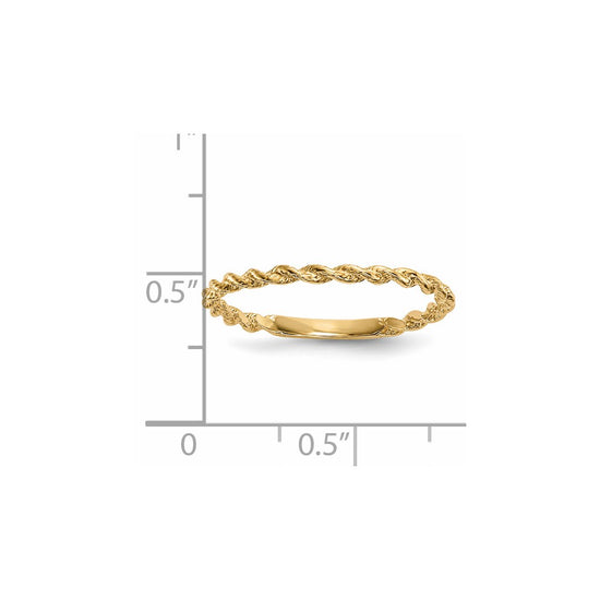Gold Polished Twisted Rope Rings