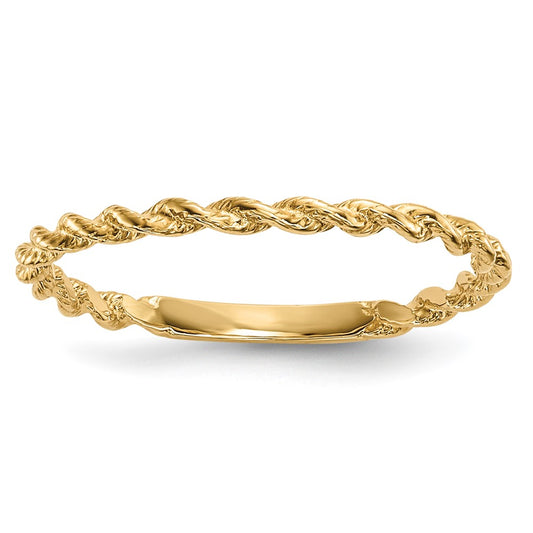 Gold Polished Twisted Rope Rings
