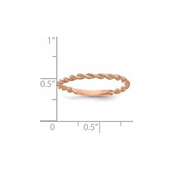 Gold Polished Twisted Rope Rings