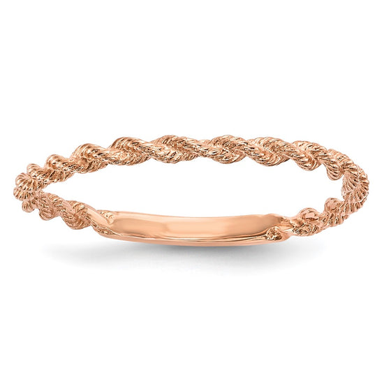 Gold Polished Twisted Rope Rings