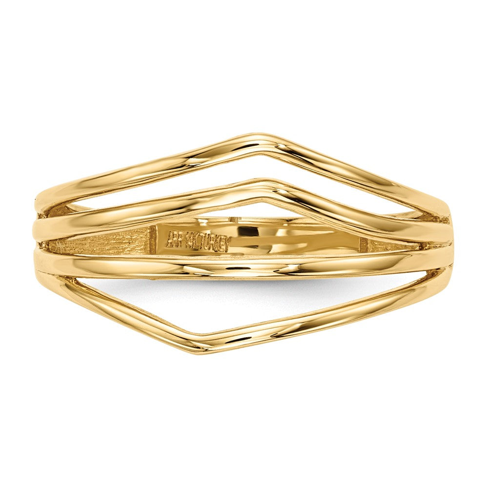 Gold Polished 4-Bar Rings