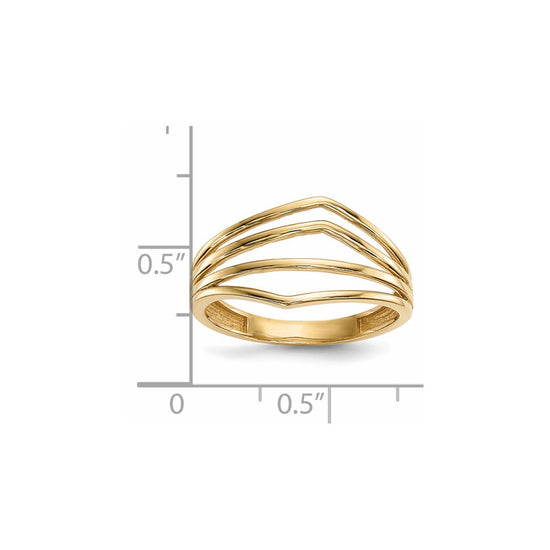 Gold Polished 4-Bar Rings