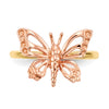 14k Two-tone Polished Butterfly Ring